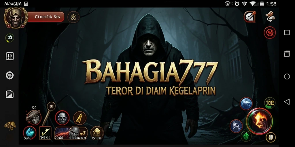 Tampilan gameplay BAHAGIA777 yang menegangkan di kegelapan.