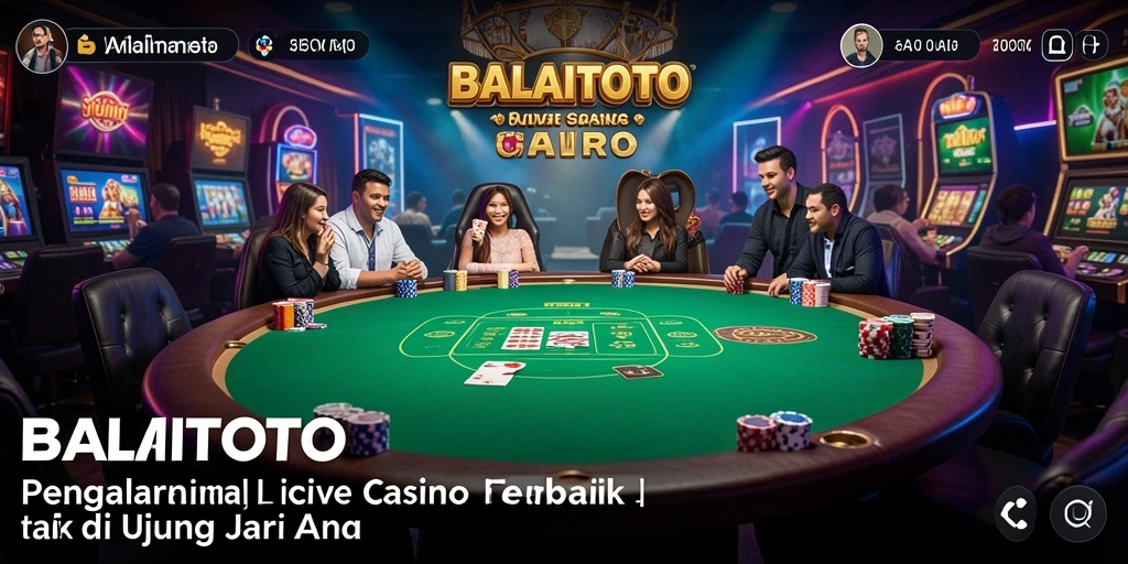 Tampilan gameplay BALAITOTO dengan dealer langsung dan aksi kasino real-time.