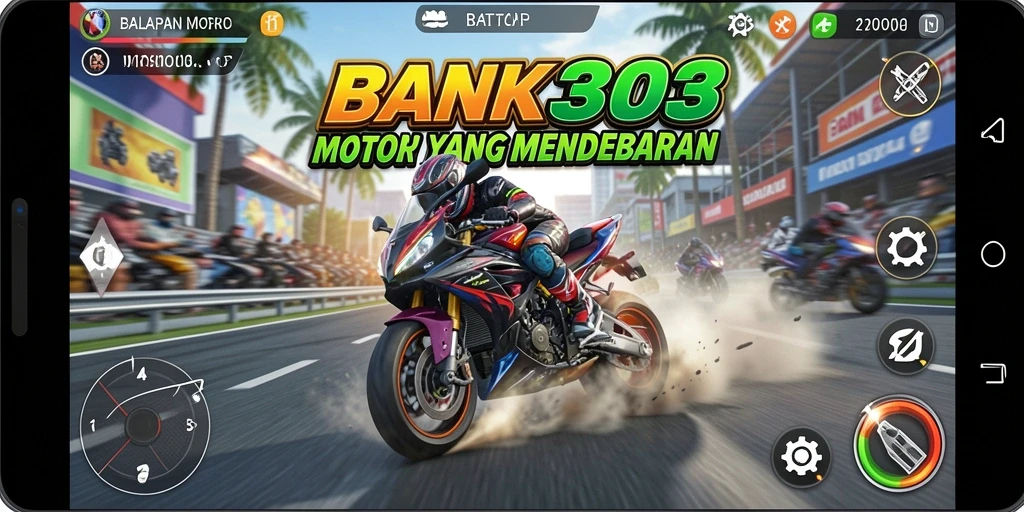 Gameplay menegangkan dalam balapan motor di BANK303.