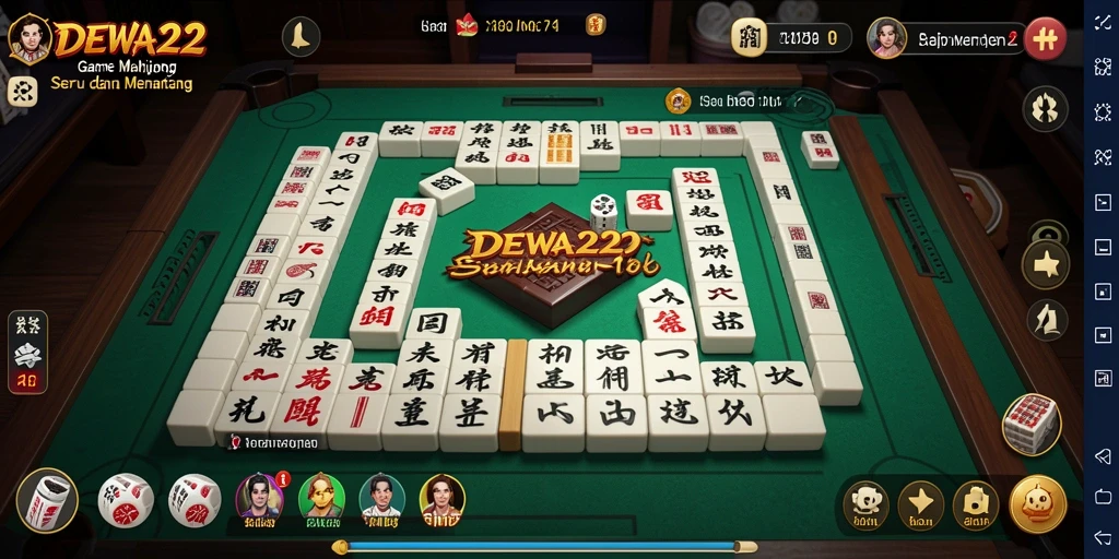 Tampilan gameplay seru dari DEWA22 dengan tantangan Mahjong yang menantang.