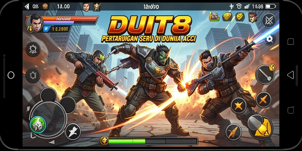 Tampilan gameplay DUIT8 yang penuh aksi dan petualangan.