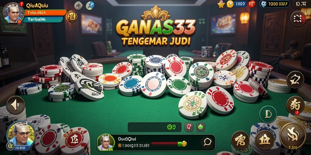 Screenshot GANAS33 menampilkan momen seru dalam permainan QiuQiu.