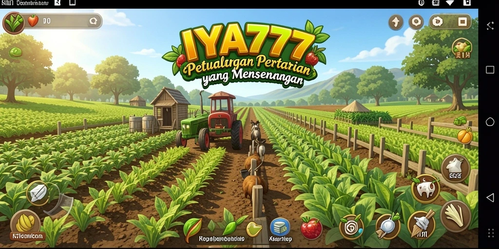 Screenshot utama IYA777 menampilkan gameplay seru dalam pertanian.