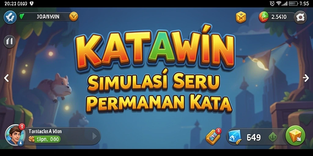 Tampilan gameplay seru dan interaksi sosial di KATAWIN.