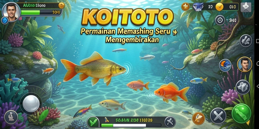 Tampilan gameplay KOITOTO yang menampilkan suasana memancing yang realistis.
