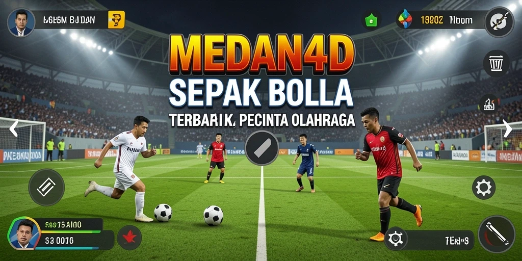 Screenshot gameplay MEDAN4D menampilkan aksi seru di lapangan sepak bola.