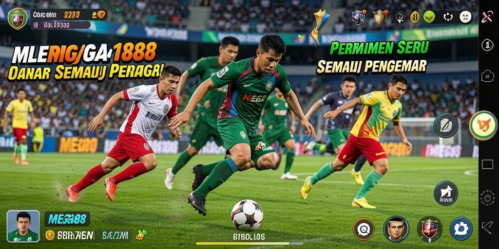 Tampilan gameplay seru dari MEGA188 dan berbagai mode olahraga.