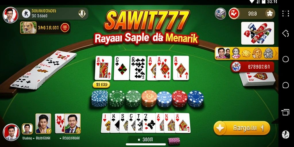 Screenshot gameplay SAWIT777 menampilkan suasana permainan Gaple yang seru.