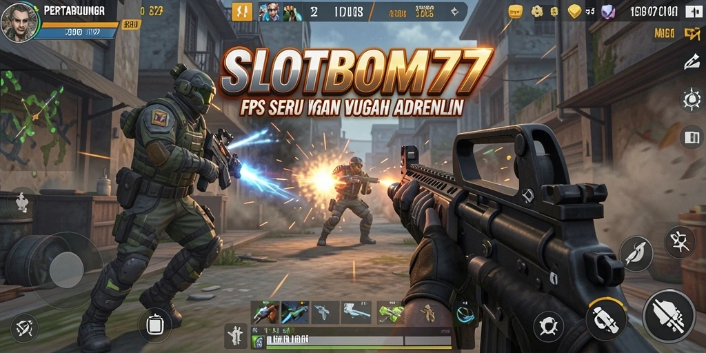 Gameplay seru dengan aksi tembak-menembak intens di SLOTBOM77.
