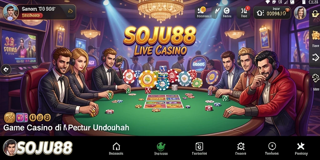 Tampilan permainan Live Casino yang menarik dan interaktif di SOJU88.