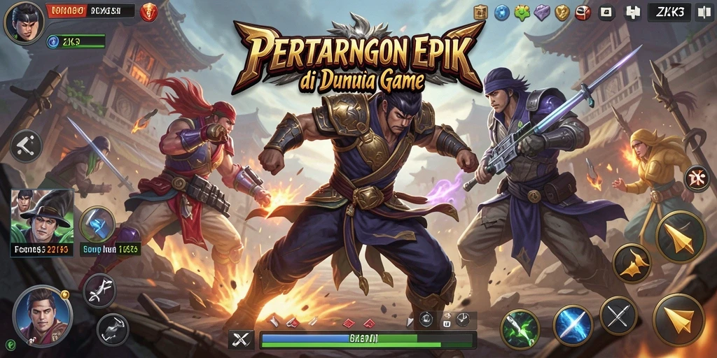 Tampilan aksi intens dalam ZK3 saat karakter bertarung.